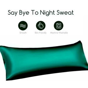 Dark Green Satin Body Pillow Cover Pillowcase Super Soft Silky  (3 Available)
